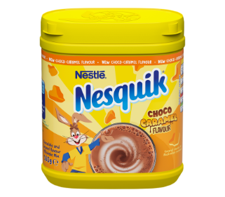 Nestle Nesquik Chocolate Caramel Swirl Flavor Powdered Drink Mix, 18.5 oz,  Can