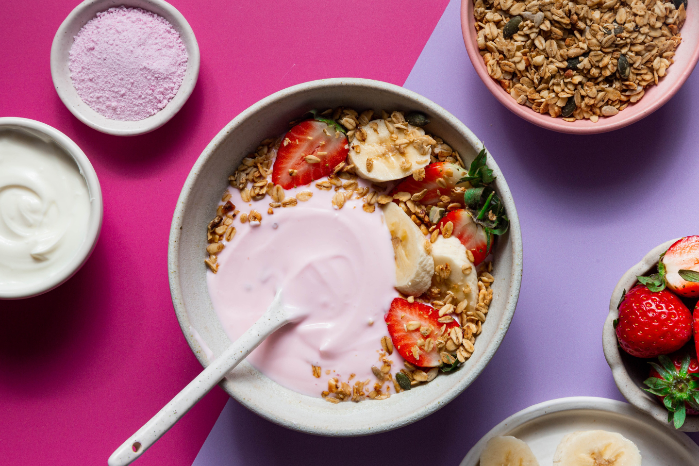 Berry colourful yoghurt bowl  Berry colourful yoghurt bowl